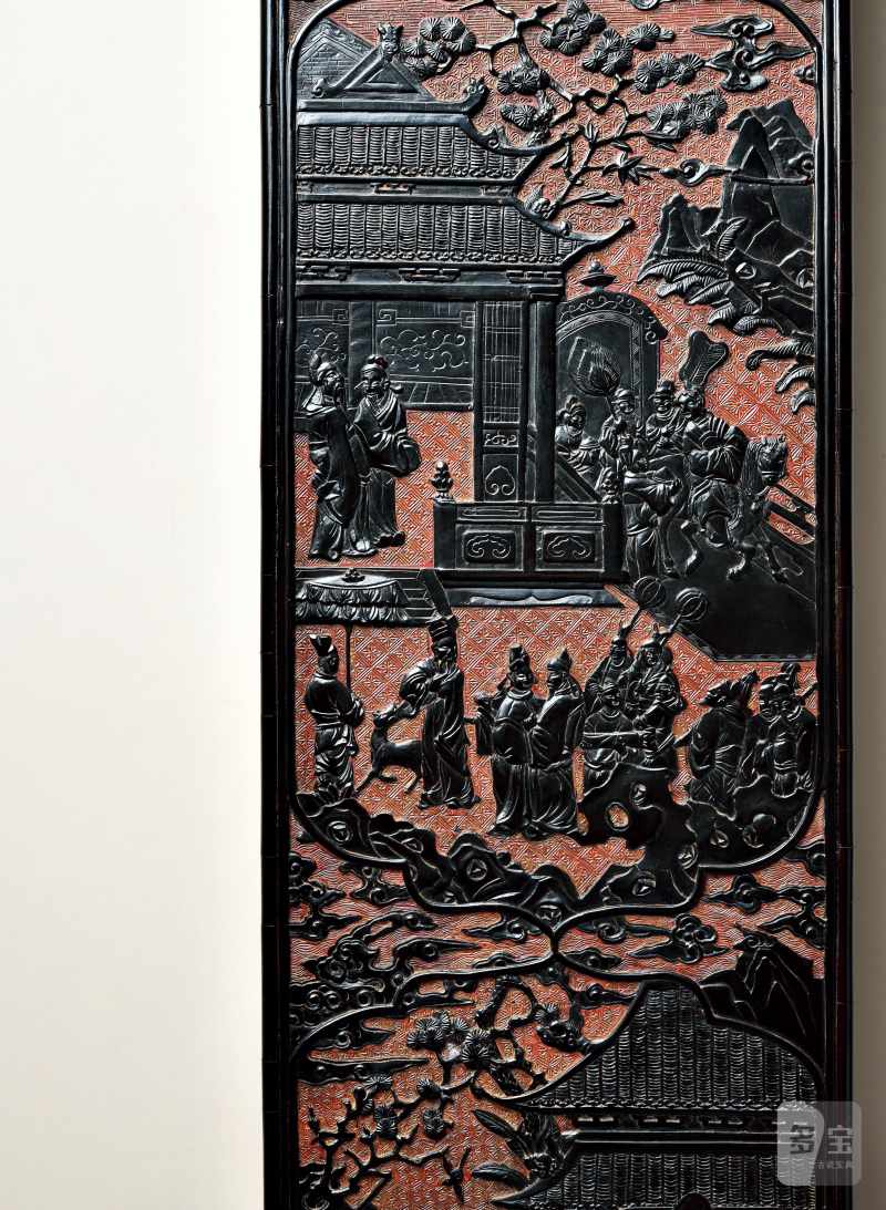 明早期 金黄地剔黑郭子仪祝寿长方盒 - 图2